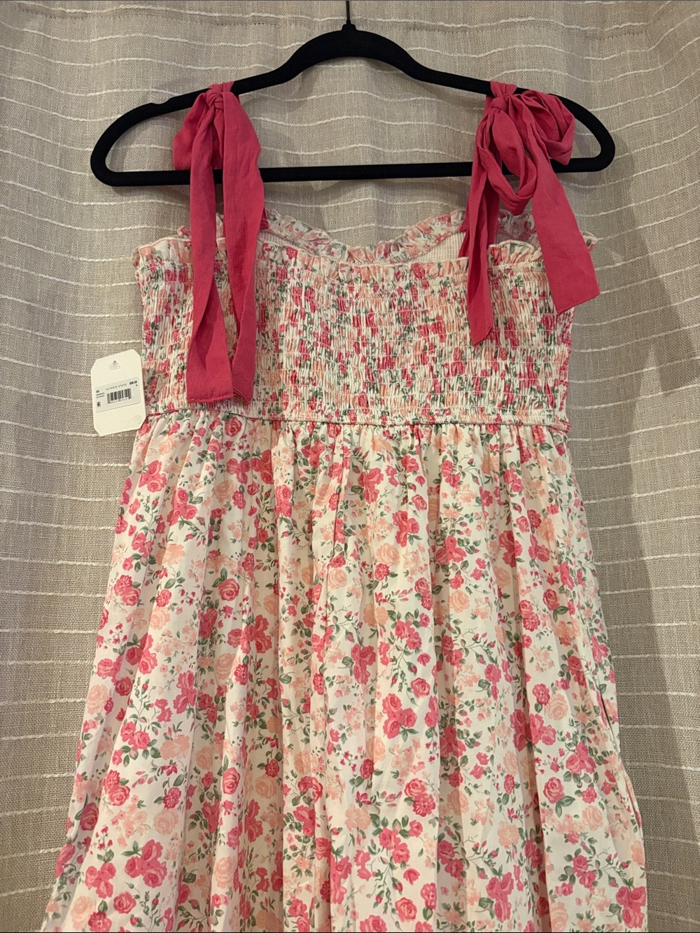 Altar'd State White and Pink Floral Smocked Dress - Picture 4 of 6